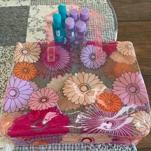 Clinique spring floral bag and make up removers